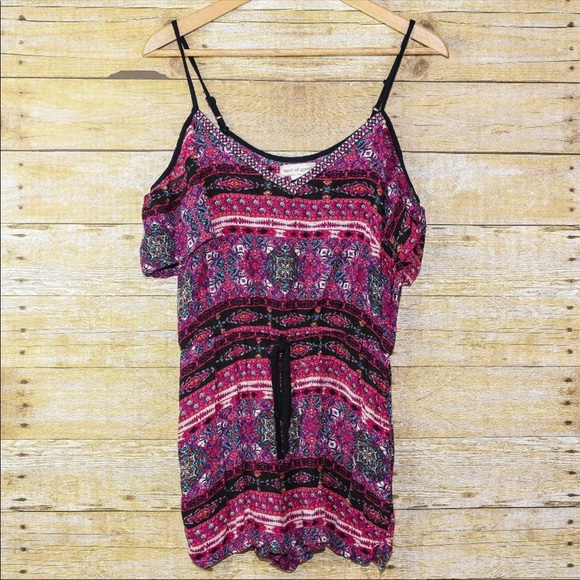 Band of Gypsies Pants - Band of Gypsies Cold Shoulder Romper multicolor